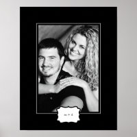 Classic Style Personalised Photo Mat - Black -