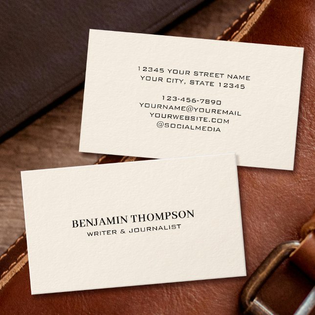 Classic Style Professional Cream Black Business Card (Creator Uploaded)