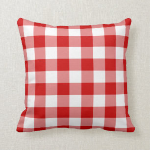 Classic Style Red Gingham Cushion