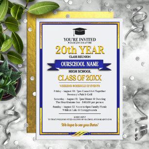 Classic Style School Colours Class Reunion Invitat Invitation