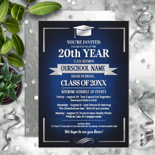 Classic Style School Colours Class Reunion Invitation