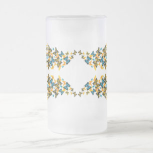 Classic Styles Butterflies  Frosted Glass Beer Mug
