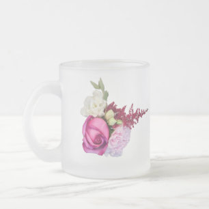 Classic Styles Florals Frosted Glass Coffee Mug