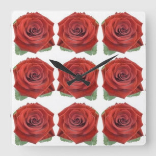 Classic Styles Florals Square Wall Clock