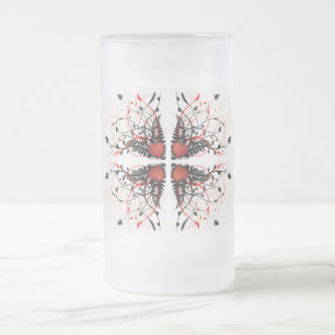 Classic Styles Hearts  Frosted Glass Beer Mug