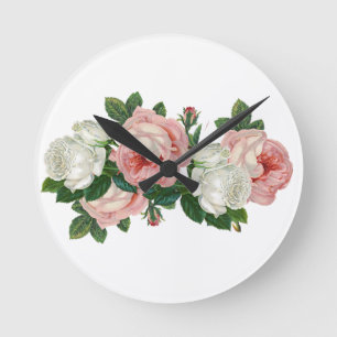 Classic Styles Romantic Roses Round Clock