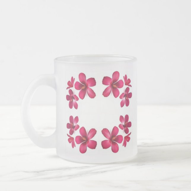 Classic Styles Scrollwork Frosted Glass Coffee Mug (Left)