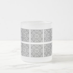 Classic Styles Scrollwork Frosted Glass Coffee Mug