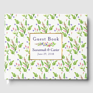 Classic Summer Flowers Wedding Guest Book