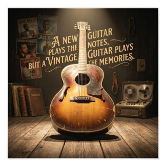 Classic Sunburst Hollow Body Guitar Photo Print