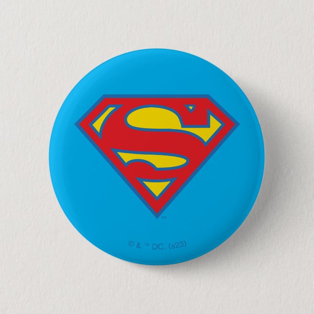 Classic Supergirl Logo with Blue Outline 6 Cm Round Badge (Front)