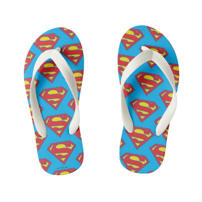 Classic Supergirl Logo with Blue Outline Kid's Flip Flops (Footbed)