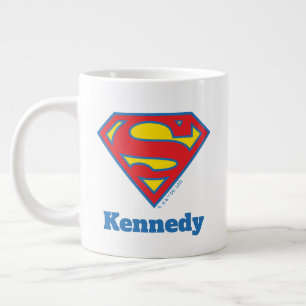 Classic Supergirl Logo with Blue Outline Large Coffee Mug