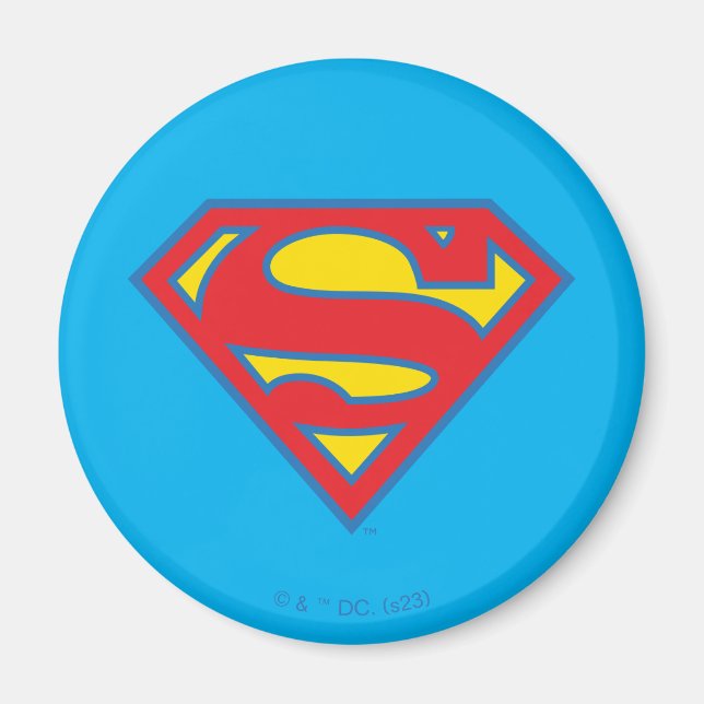 Classic Supergirl Logo with Blue Outline Magnet (Front)