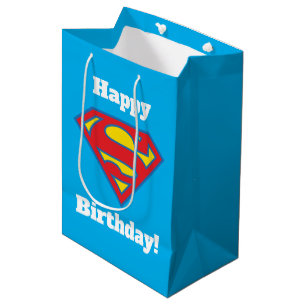 Classic Supergirl Logo with Blue Outline Medium Gift Bag