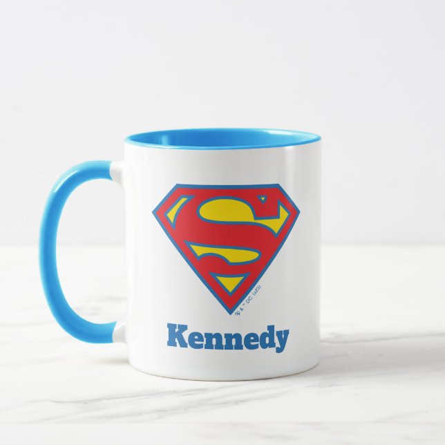Classic Supergirl Logo with Blue Outline Mug (Left)