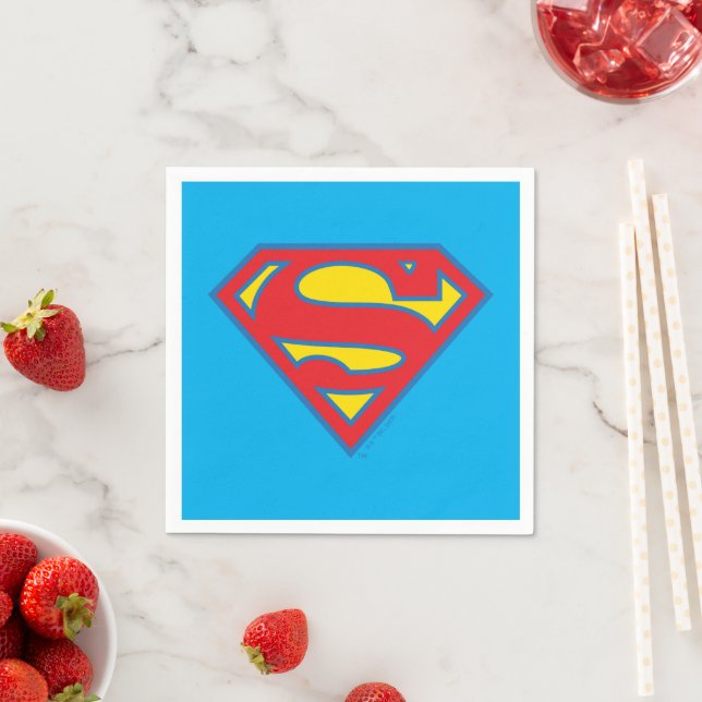 Classic Supergirl Logo with Blue Outline Napkin (Insitu)