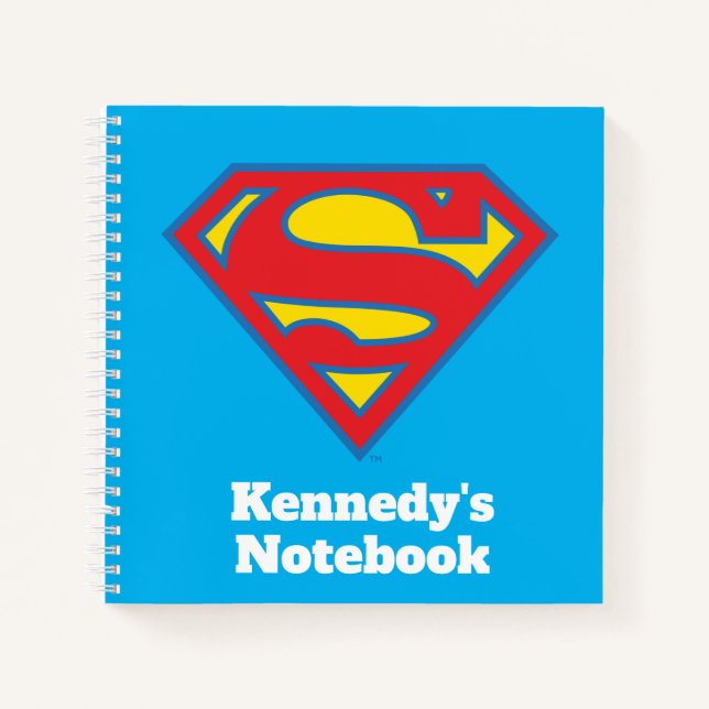 Classic Supergirl Logo with Blue Outline Notebook (Front)