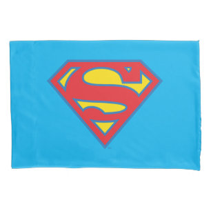Classic Supergirl Logo with Blue Outline Pillowcase