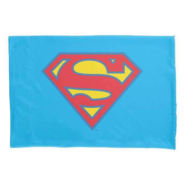 Classic Supergirl Logo with Blue Outline Pillowcase (Front)