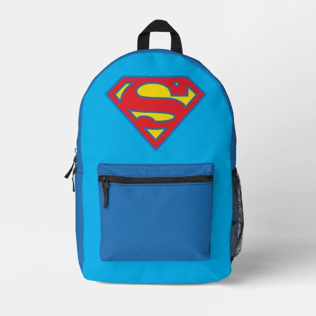 Classic Supergirl Logo with Blue Outline Printed Backpack (Front)