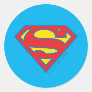 Classic Supergirl Logo with Blue Outline Round Sticker