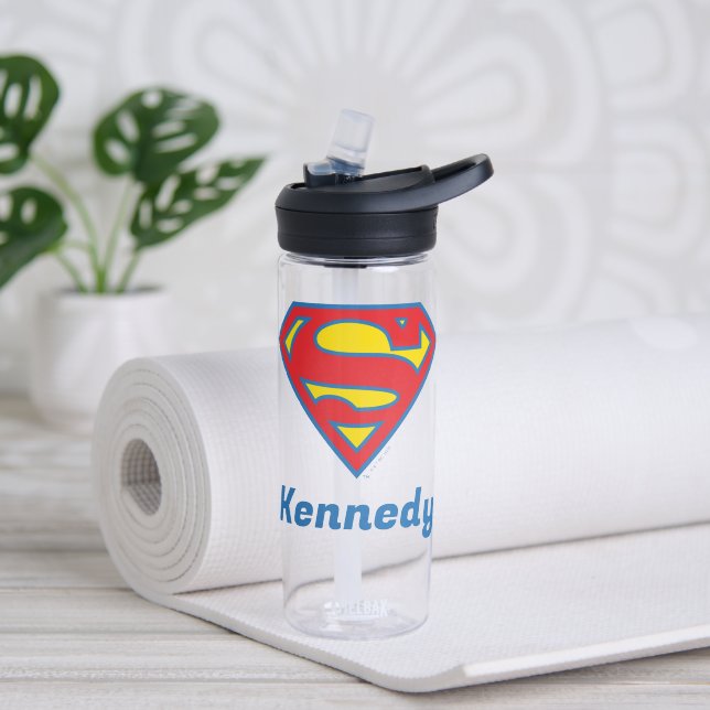 Classic Supergirl Logo with Blue Outline Water Bottle (Yoga)