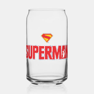 Classic Superman Bold Logo Can Glass