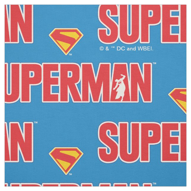 Classic Superman Bold Logo Fabric (Swatch)