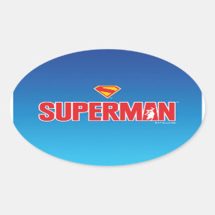 Classic Superman Bold Logo Oval Sticker