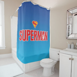 Classic Superman Bold Logo Shower Curtain
