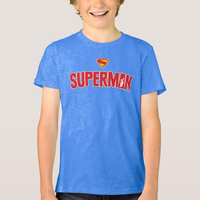 Classic Superman Bold Logo Tri-Blend Shirt (Front)