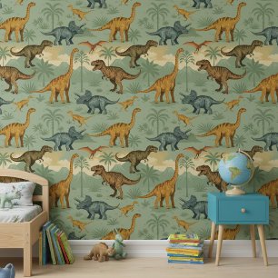 Classic T-Rex Triceratops Dinosaur Scene ID1237 Wallpaper