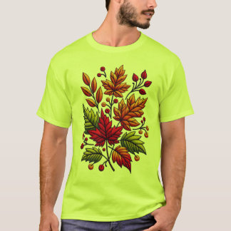 Classic t-shirt with floral embroidery
