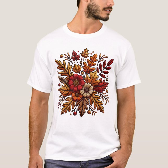 Classic t-shirt with floral embroidery (Front)