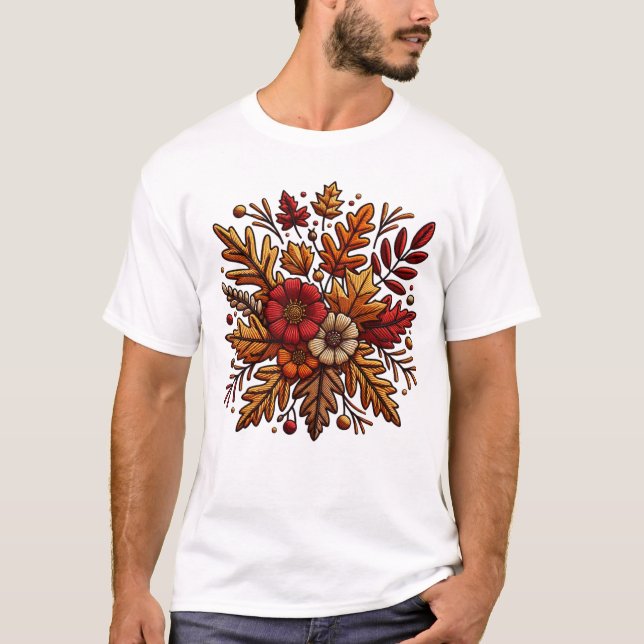 Classic t-shirt with floral embroidery (Front)