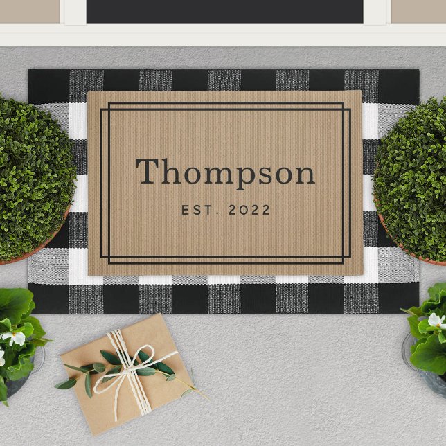 Classic Tan Family Last Name Established Doormat (Creator Uploaded)