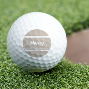 Classic Tan Monogram Name Golfer Golf Balls
