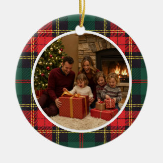 Classic Tartan Christmas Family Ceramic Tree Decoration
