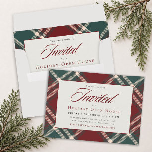 Classic Tartan Plaid Business Holiday Open House Invitation