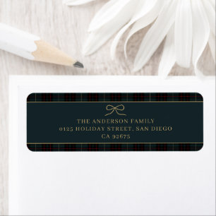 Classic Tartan Plaid Christmas Return Address