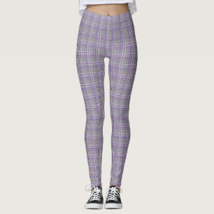 Classic tartan plaid. Grey, lilac Leggings