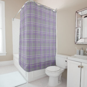 Classic tartan plaid. Grey, lilac Shower Curtain