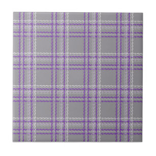 Classic tartan plaid. Grey, lilac Tile