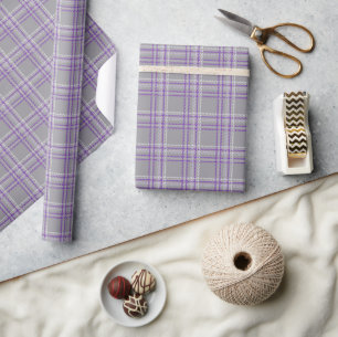 Classic tartan plaid. Grey, lilac Wrapping Paper