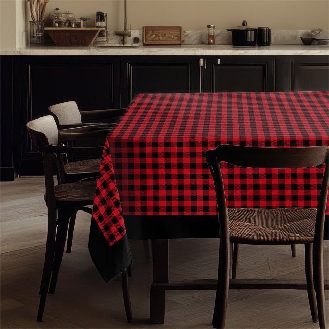 Classic Tartan Tablecloth Red Black for Holidays (Classic Tartan Tablecloth Red Black for Holidays)