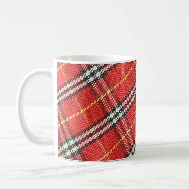 Classic Tartan Texture Background Coffee Mug (Left)