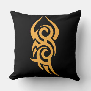 Classic Tattoo Inspired Line Art Design Cushion