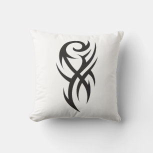 Classic Tattoo Inspired Line Art Design Cushion