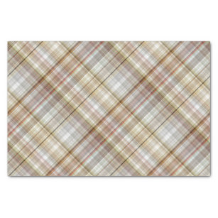 Classic Taupe Beige Brown Grey White Gingham Tissue Paper